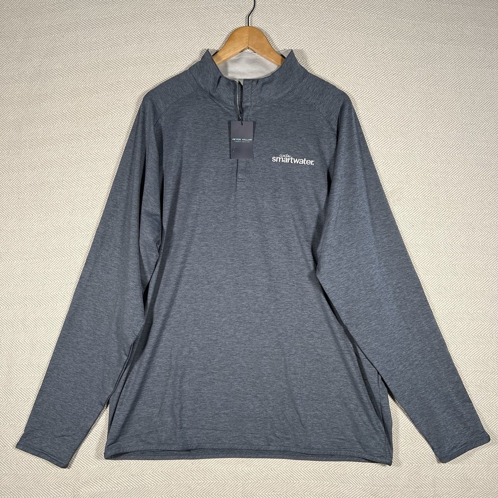 Peter Millar Crown Crafted Stealth Performance 1/4 Zip Pullover Mens XXL Blue